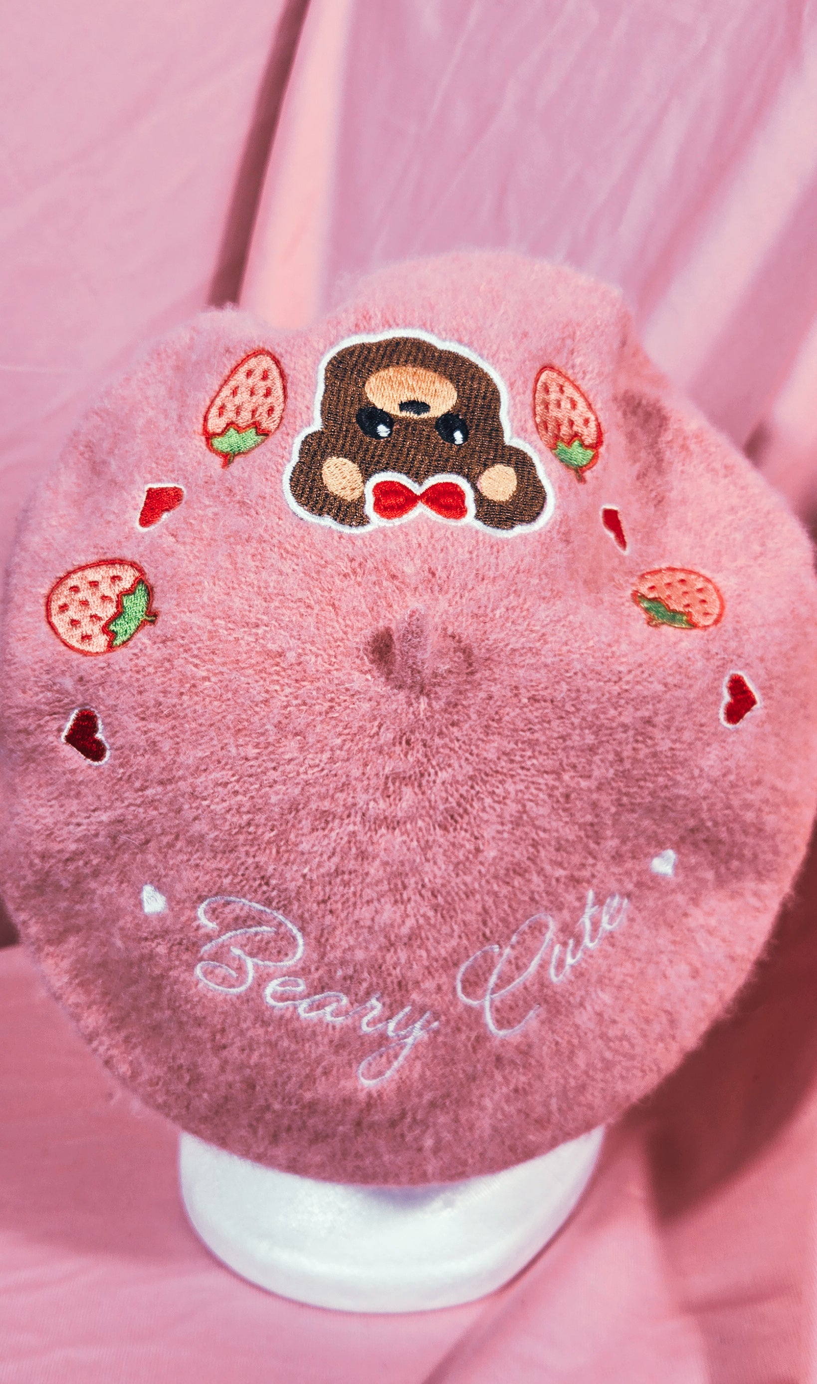 Beary Cute Pink Beret
