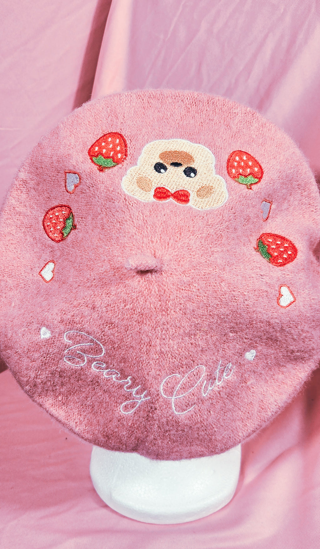 Beary Cute Pink Beret