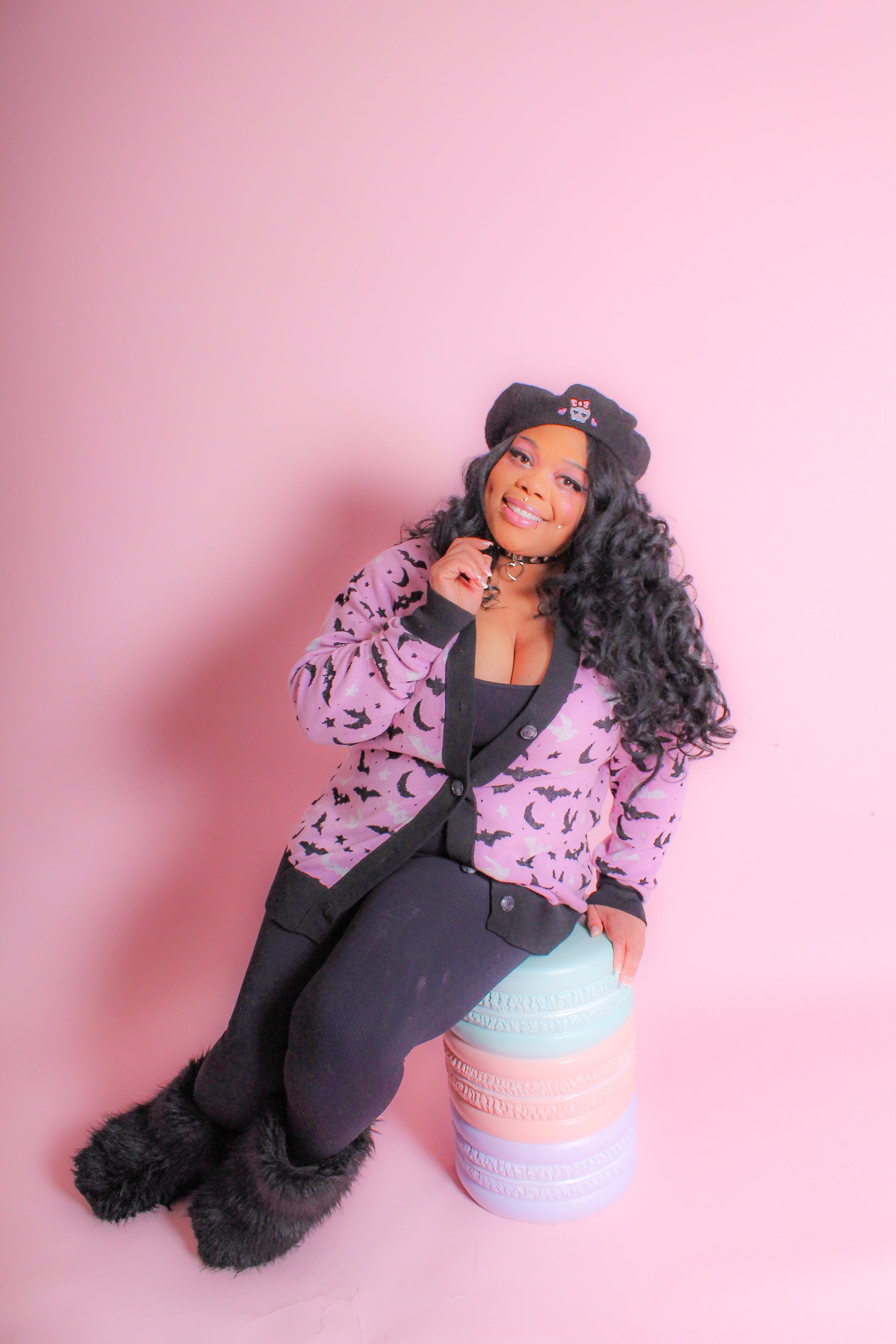 Pink Batty Knitted cardigan