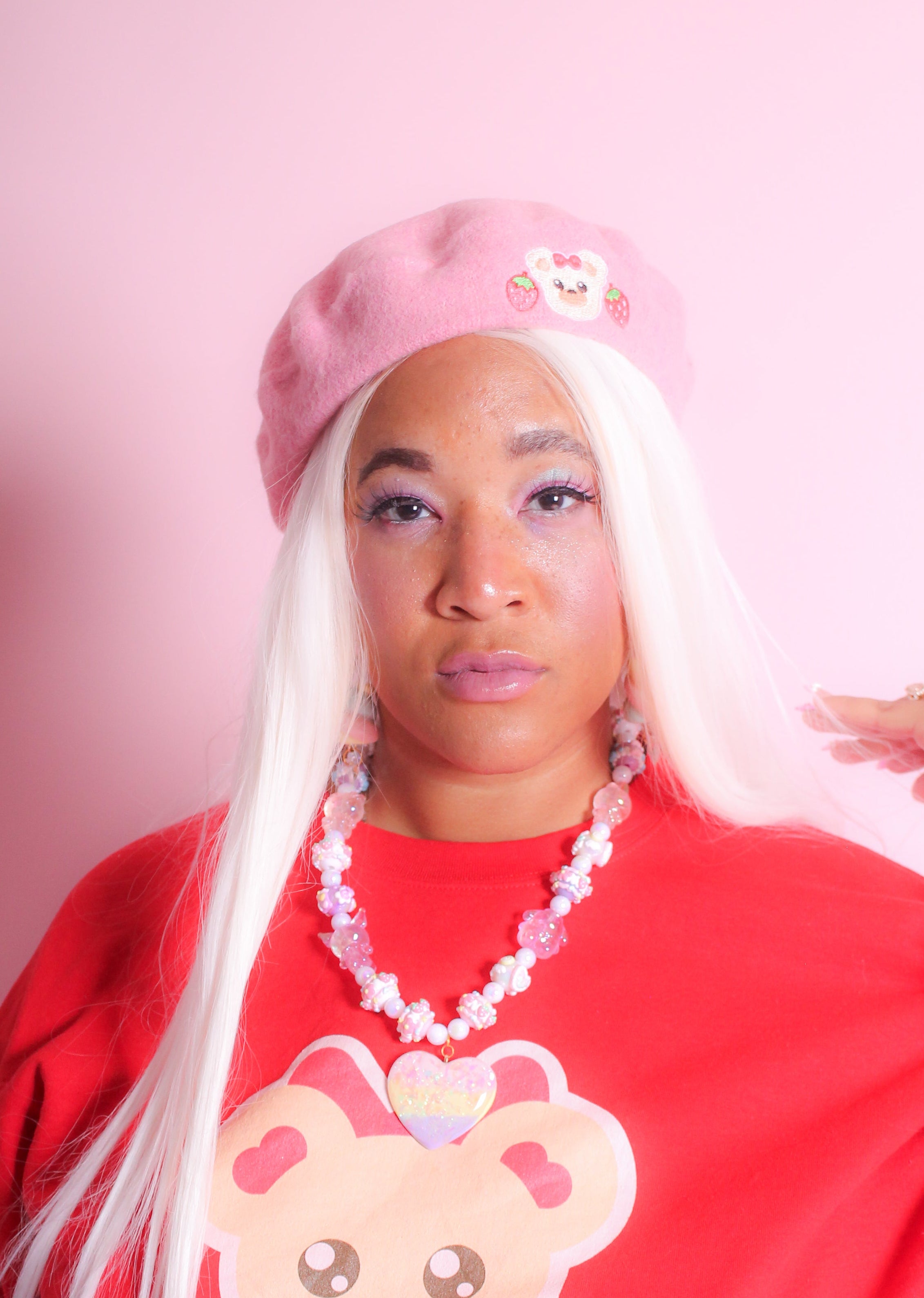 Beary Cute Pink Beret