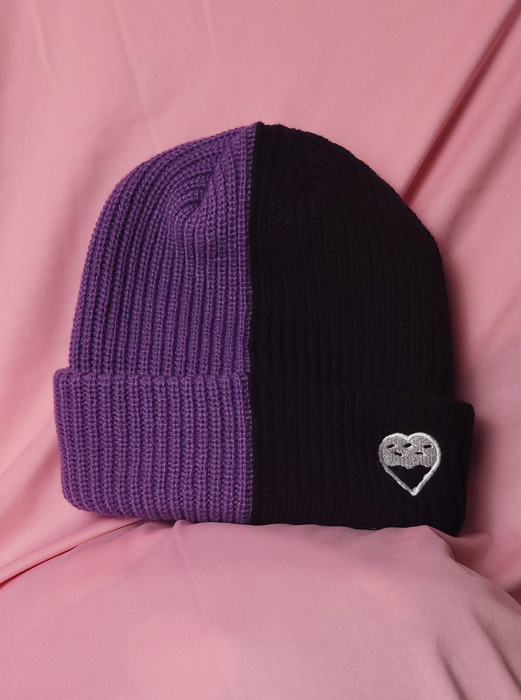 Purple/Black Split-Tone Beanie